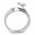 thumbnail image 3 of Womens Rings High polished (no plating) 316L Stainless Steel Ring with Synthetic Pearl in White DA059, 3 of 5