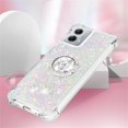 thumbnail image 5 of Glitter Clear Sparkly Bling Case for Motorola Moto G 5G (2023), Flowing Liquid Quicksand Cover with Diamond Ring Holder Case for Motorola Moto G 5G (2023)  Colorful, 5 of 7