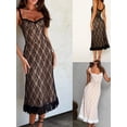 thumbnail image 3 of Mialoley Women's Midi Slim Evening Dress Sleeveless Open Back Ruffle Hem Lace Cami Dresses, 3 of 9