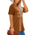 thumbnail image 2 of XCHQRTI Pumpkin Plus Size Women Tshirt Its Fall Yall Thanksgiving Short Sleeve Graphic Tees, 2 of 7
