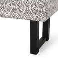 thumbnail image 3 of Ashford Boho Fabric Bench with Black Print, Modern Rubberwood Frame for Bedroom Foyer Entryway, 3 of 8