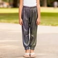 thumbnail image 2 of newwalpole Cargo Pants for Girls Hip Hop Glitter Pants Dancing Shiny Pants Streetwear Black for Size 3-4 Years, 2 of 7