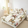 thumbnail image 4 of Manfei Rustic Western Cowboy Twin Sheet Sets,Farm Animal Horse Twin Fitted Sheet,Country Farmhouse Flat Sheet For Boys Kids,Microfiber Bedroom Decor,3-Piece, 4 of 7