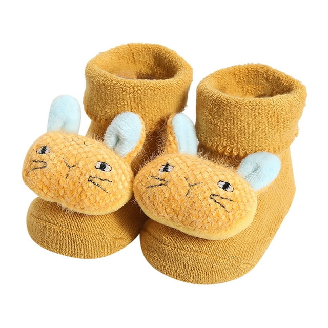 XASZHN Chaussettes d'Hiver pour Bébé Chaussettes de Sol avec Colle Chaussettes de Rampement 0-12 Mois