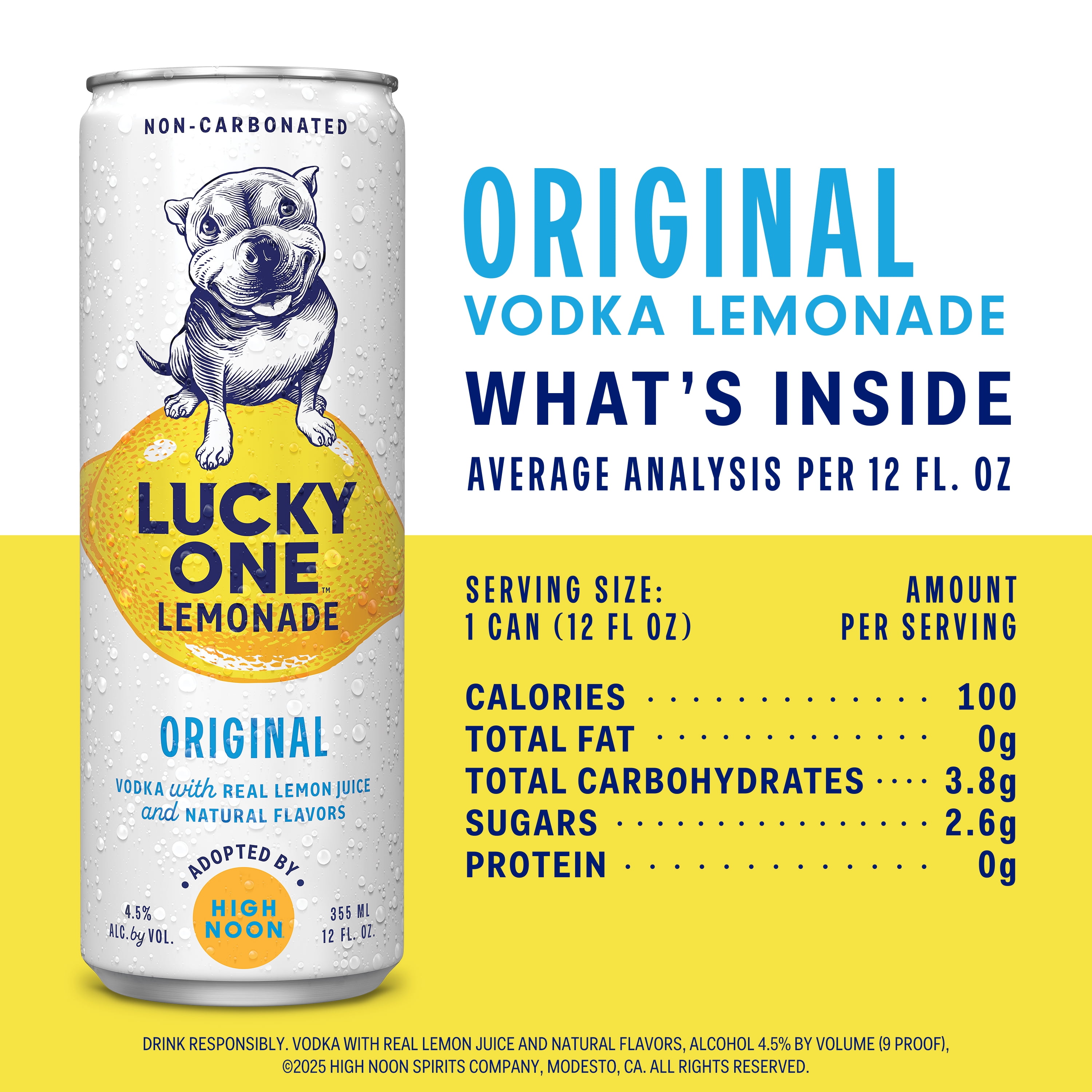 Lucky One Original Vodka Lemonade, 4 Pack, 12 fl oz Single Serve