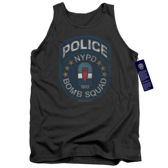New York City Bomb Squad Adult Tank Top Charcoal