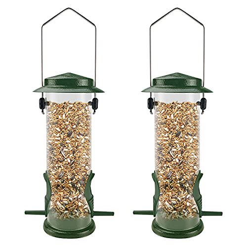 MIXXIDEA Wild Bird Feeders for Outdoors Hanging 2 Pack Stainless Steel