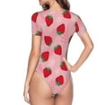 thumbnail image 4 of Naloa Strawberry Women's Short-Sleeved Onesie, One-Piece Swimsuit for Parties, dates, clubs - Medium, 4 of 9