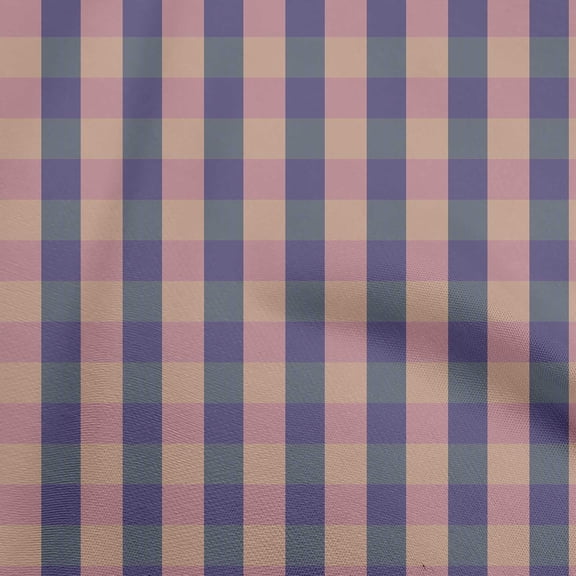 oneOone Silk Tabby Dusty Blue Fabric Check Sewing Fabric By The Yard Printed Diy Clothing Sewing Supplies 42 Inch Wide