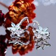 thumbnail image 4 of Sterling Silver Earrings With Flower Cubic Zirconia Crystal Clip On Earrings For Women Girls 3A Zircon Earrings Ladies Elegant Earrings, 4 of 5