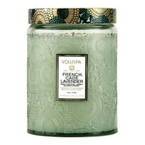 Voluspa French Cade and Lavender Large Embossed Glass Jar Candle (18oz)