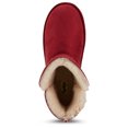 thumbnail image 4 of Floopi Womens Warm Winter Boots Ankle/Bootie Classic Vegan Suede Faux Fur Snow Boots (9, Burgundy-210), 4 of 5