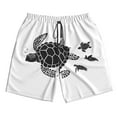 thumbnail image 3 of Uemuo Family Of Sea Turtles Pattern Men's Swim Trunks Hawaiian Beach Bathing Suit Swimsuits Beach Quick-Dry Shorts with Pockets-Large, 3 of 9