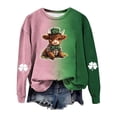 thumbnail image 5 of FAVIPT St Patricks Day Sweatshirt Women Shamrock Long Sleeve Shirt Highland Cow Printed Festival Holiday Crewneck Causal Tops Graphic Tees 2025 Green,XXL, 5 of 5