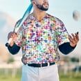 thumbnail image 4 of Fotbe Colorful Watercolor Dots Baseball Jersey Shirt for Men and Women, Casual Short Sleeves Button Down T-Shirt-3X-Large, 4 of 9