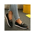 thumbnail image 3 of Women Wedge Slip-On Loafers, Round Toe, Low Heel Buckle, Flat Casual Shoes with Soft Sole for Comfort, 3 of 9