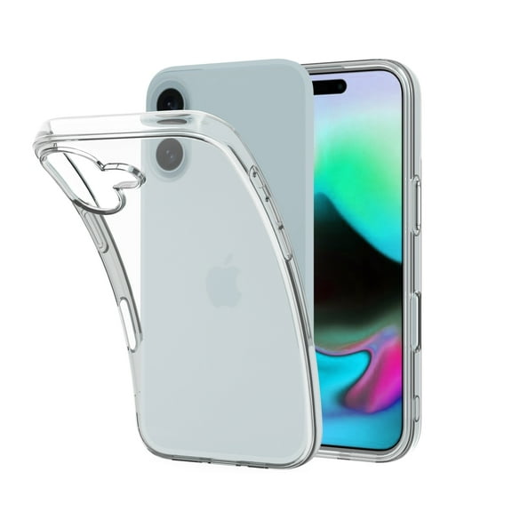 CoverON For Apple iPhone 16 Plus / iPhone 16  Phone Case, Flexible Slim Lightweight TPU Minimal Cover, Clear