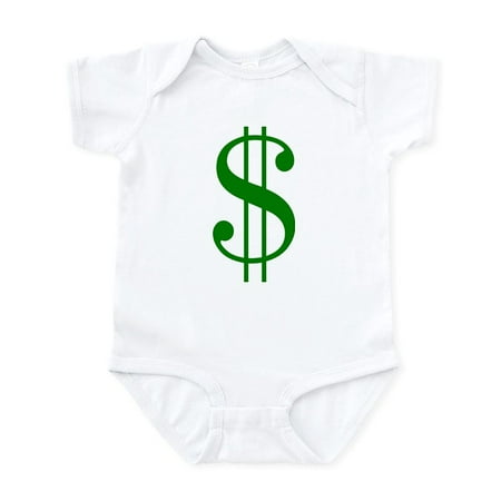 

CafePress - $ Green Dollar Sign Body Suit - Baby Light Bodysuit Size Newborn - 24 Months