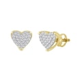 thumbnail image 2 of 10K Yellow Gold 0.16ct Round Diamond Mens Heart Shapped Earring, 2 of 2
