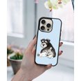 thumbnail image 5 of WIRESTER Shockproof Soft Rubber Cover Case for Apple iPhone 16 Pro 6.3" 2024, Schnauzer Dog Butt Looking Back On Light Blue Background, 5 of 5