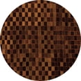 thumbnail image 1 of Ahgly Company Indoor Round Abstract Orange Modern Area Rugs, 4' Round, 1 of 4