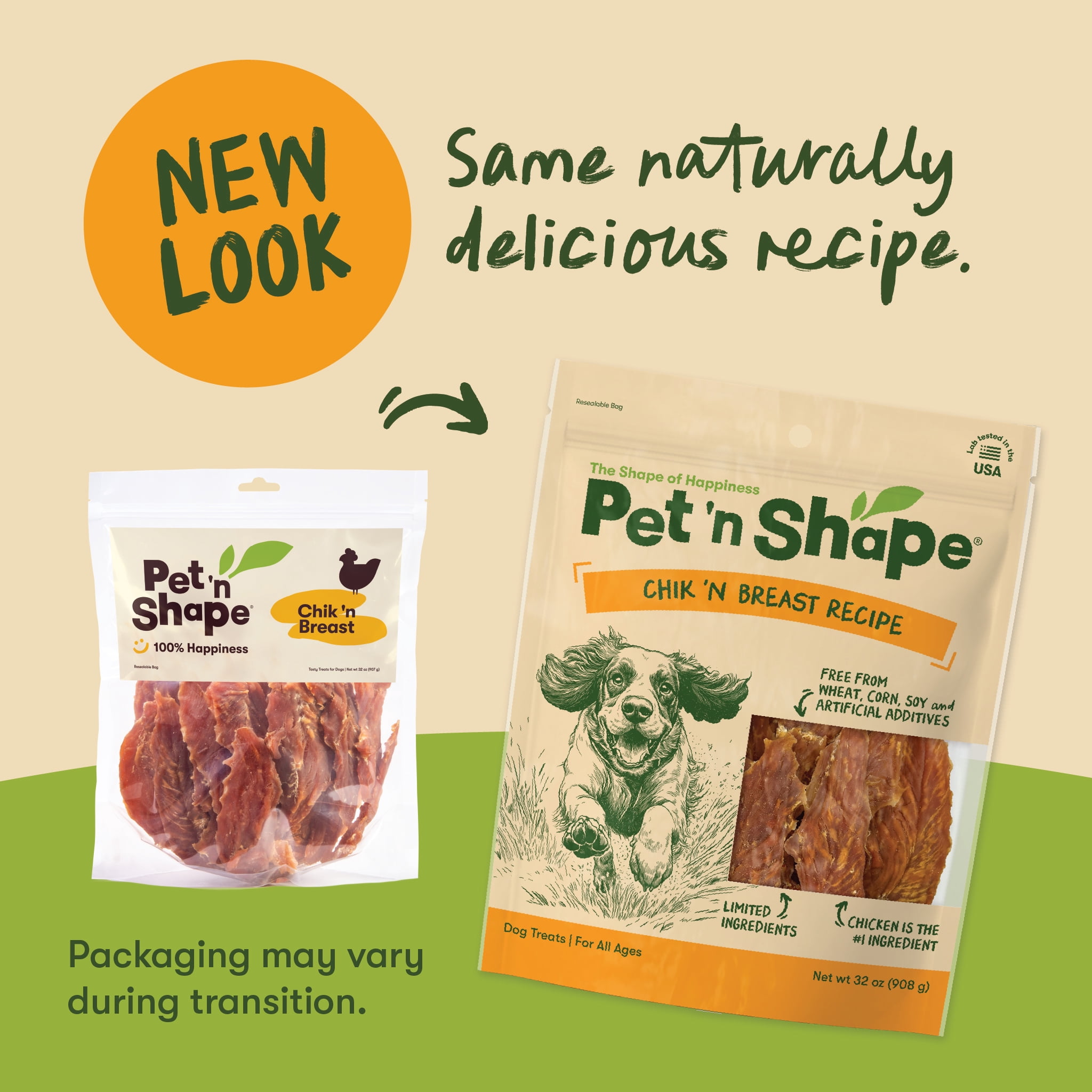 Pet 'n Shape Chik 'n Breast Jerky Treats - Naturally Delicious Chicken Dog Treats, 2 Pound