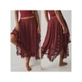 thumbnail image 2 of Rdhnmea Womens Lace Long Skirts Elastic Asymmetrical Layered Hem Sexy See-Through Flowy Skirts Floral Beach Maxi Skirt, 2 of 7