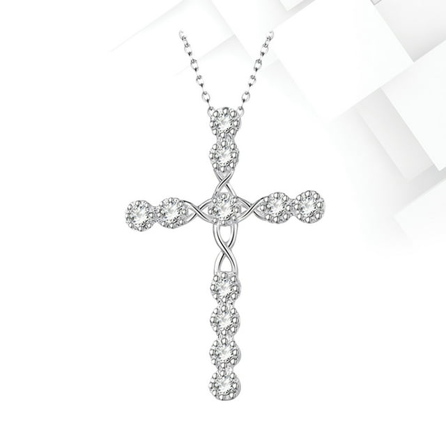 WEUVEB Collar De Cruz Con Zirconia Y Ajustable Para Regalo