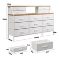 thumbnail image 3 of Cómoda de Dormitorio con 13 cajones, cómoda Grande con Espacio de Almacenamiento, Estructura de Metal, cómoda con Espacio de Almacenamiento para Dormitorio, Ropa (Blanco), 3 of 8
