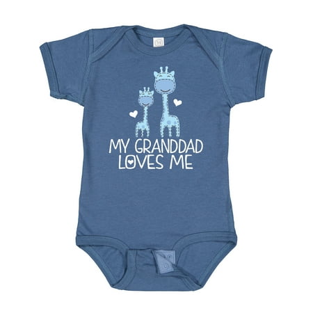 

Inktastic Granddad Loves Me Boys Giraffe Grandson Gift Baby Boy Bodysuit