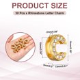 thumbnail image 2 of Uxcell Rhinestone Letter Charm, 30Pcs 10mm Slide Wristbands Pendants Crystal Letter C Charm Pendants Alphabet A-Z for DIY Jewelry Making Necklace Bracelets, Gold Tone, 2 of 7
