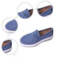 thumbnail image 6 of Women’s Casual Slip On Loafers Faux Suede Lightweight Non Slip Walking Flat Platform Dress Orthotic Shoes Blue Size 6, 6 of 7