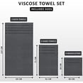 thumbnail image 2 of 8-Piece Luxury Towel Set, 2 Bath Towels, 2 Hand Towels, and 4 Wash Cloths, 600 GSM Ring Spun Cotton Highly Absorbent Viscose Stripe Towels Ideal for Everyday use (Grey), 2 of 4