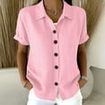 thumbnail image 2 of JYnXIANTI Summer Tops for Women Breathable Button Down Shirts Comfort Soft Lapel Blouses Casual Beach Travel Tshirt Outfits, 2 of 7