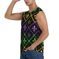thumbnail image 3 of Kdxio Mardi Gra Geometric for Men's Muscle T-shirt,Sleeveless for Workout Running Athletic Gym Lounge Casual, 3 of 7