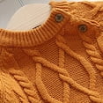 thumbnail image 4 of Hessimy Toddler Baby Girl Boy Knit Football Sweater Long Sleeve Pumpkin Sweasthirt Fall Winter Clothes Football Outfit Button Cardign Pullover Knit Outerwear (Orange,4-5 Years), 4 of 4