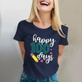 thumbnail image 2 of Delayuji 100 Days of School Shirt Women Teacher Tshirts Happy 100Th Days Shirt Celebration Appreciation Blue M Polyester,Spandex Short Sleeve Shirts for Women, 2 of 5