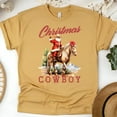 thumbnail image 1 of Cowboy Santa Christmas T-Shirt | Western Holiday Graphic Tee, Gold, Size 3XL, 1 of 6