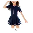 thumbnail image 4 of maskred Color Contrast Splicing Bathing Suit For Summer Chic Fabric Is Soft And Comfortable Swimwear Beach Navy short sleeved XL, 4 of 6