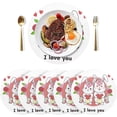 thumbnail image 3 of GZHJMY Valentine's Day Cute Bunny Placemats 1Pcs,Holidays PVC Weave Place Mats Table Mats Non-Slip Easy to Clean for Home Kitchen BBQ Party Table Decor,15.4", 3 of 7