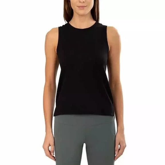 Tuff Athletics Women S Crew Neck Stretch Top - Activewear Size L Black