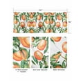 thumbnail image 3 of Summer Peach Curtain Valance for Windows/Living Room/Kitchen/Bathroom/Café, Short Rod Pocket Tier Curtain Window Treatment Panel Pink Orange Fruits Botanical Green Topper Curtain 42''x18'', 3 of 6