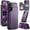 Purple, variant on For Samsung Galaxy A37 Case with Card Holder, Wallet Flip Cover Case with RFID Blocking, Durable Leather Kickstand Magnetic Clasp Shockproof Phone Case for Women Men,Purple