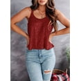 thumbnail image 4 of Women'S Sequin Tank Top Sleeveless Camisole Vest Tank Tops Shining Shirts Wine Red M, 4 of 7