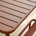 thumbnail image 5 of 27" Outdoor Heavy-Duty Metal Dining Table, All-Weather Patio Balcony Table, Garden Waterproof Table for Backyard, Garden, Deck, Porch, Indoor, Outdoor, Light Brick Red, 5 of 10