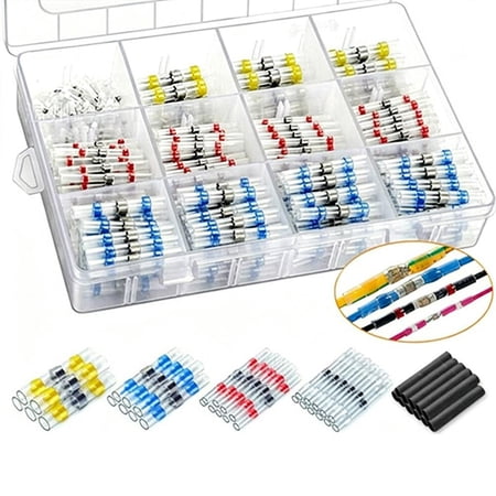 Agiufgs Heat Shrink Wire Connectors, Solder and Seal with Adhesive Lined Tubing, for Automotive Marine Electrical Repairs, White, 500pcs