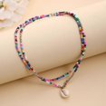 thumbnail image 5 of Pendant Necklace Shell Colorful Double Layers Jewelry Bohemian Choker Necklace for Banquet---Product code 51802, 5 of 5