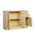 thumbnail image 3 of Buffet Sideboard, Kitchen Buffet Storage Cabinet Versatile Wardrobe Console Table with 2 Doors & 2 Drawers, Wood Free-Standing Pantry Cupboard with 1 Storage Cabinet for Dining Room, Oak, 3 of 7