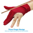 thumbnail image 3 of Uxcell 3 Fingers Pool Gloves, 6 Pcs Breathable Billiards Snooker Shooter Cue Glove for Left Right Hand Men/Women, Red, 3 of 6
