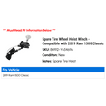 thumbnail image 2 of Spare Tire Wheel Hoist Winch - Compatible with 2019 Ram 1500 Classic, 2 of 2